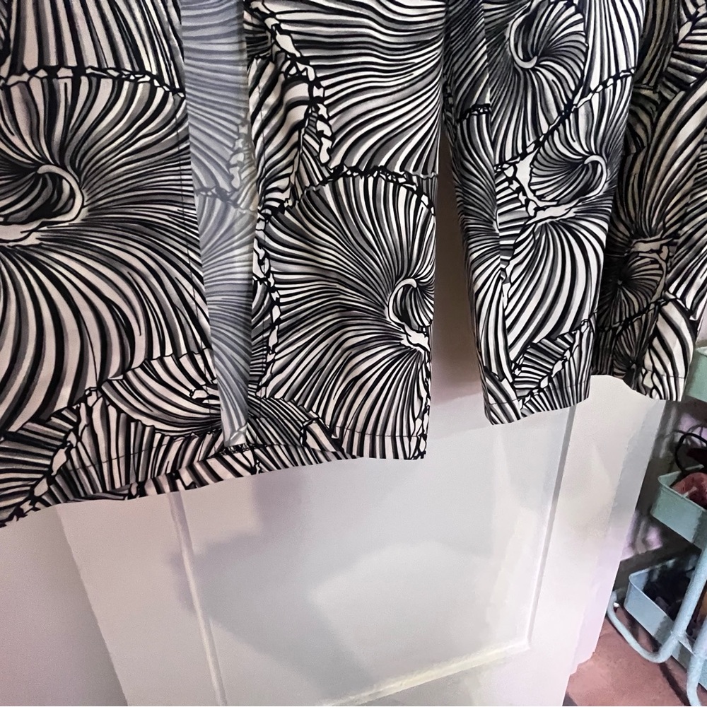 SHEIN Flared Open Slit Black and White Pants 1X - Picture 4 of 7